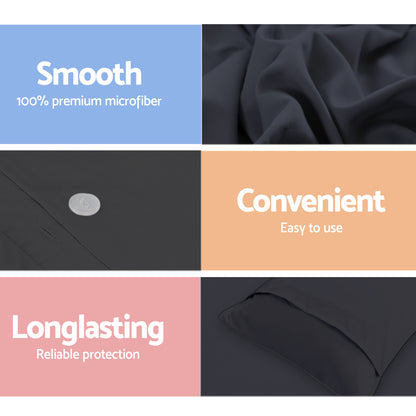 Giselle Bedding Quilt Cover Set Classic Black Queen QCS-MF-BK-Q