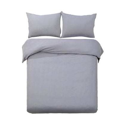 Giselle Bedding Quilt Cover Set Classic Grey King QCS-MF-GY-K