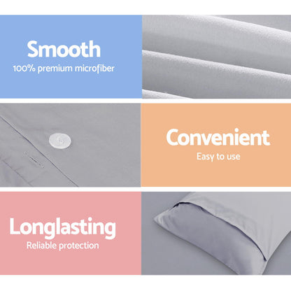 Giselle Bedding Quilt Cover Set Classic Grey Super King QCS-MF-GY-SK