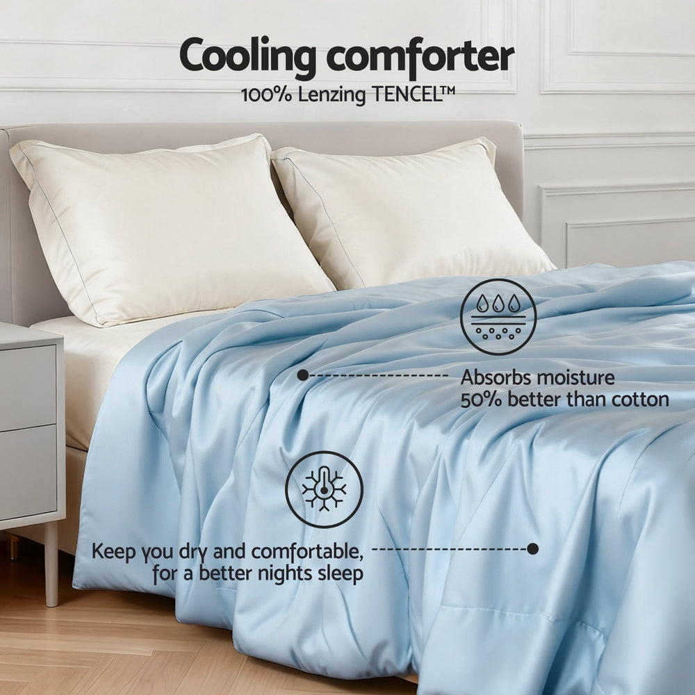 Giselle Tencel Quilt 200GSM Summer Quilts Comforter Doona Light Weight Soft Throw Blanket King QUIILT-TC-200-K