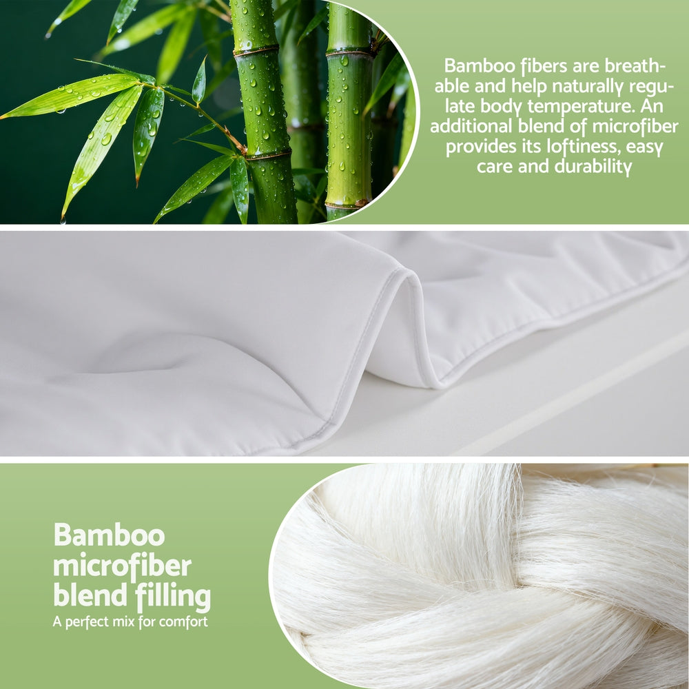 Giselle Bedding 200GSM Bamboo Quilt Summer Quilts All Season Doona Duvet Lightweight Double QUILT-BAM-200-D