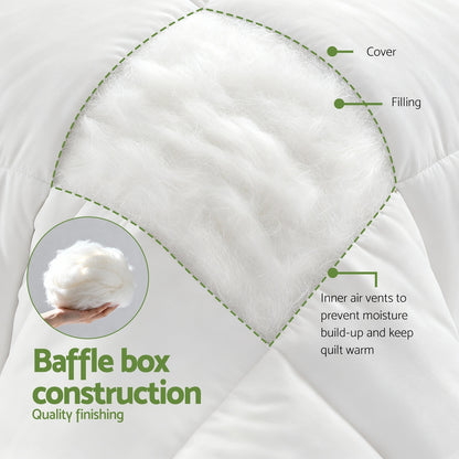 Giselle Bedding 200GSM Bamboo Quilt Summer Quilts All Season Doona Duvet Lightweight Queen QUILT-BAM-200-Q
