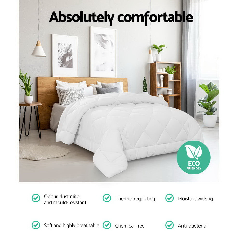 Giselle Bedding 400GSM Microfibre Bamboo Quilt Super King QUILT-BAM-400-SK