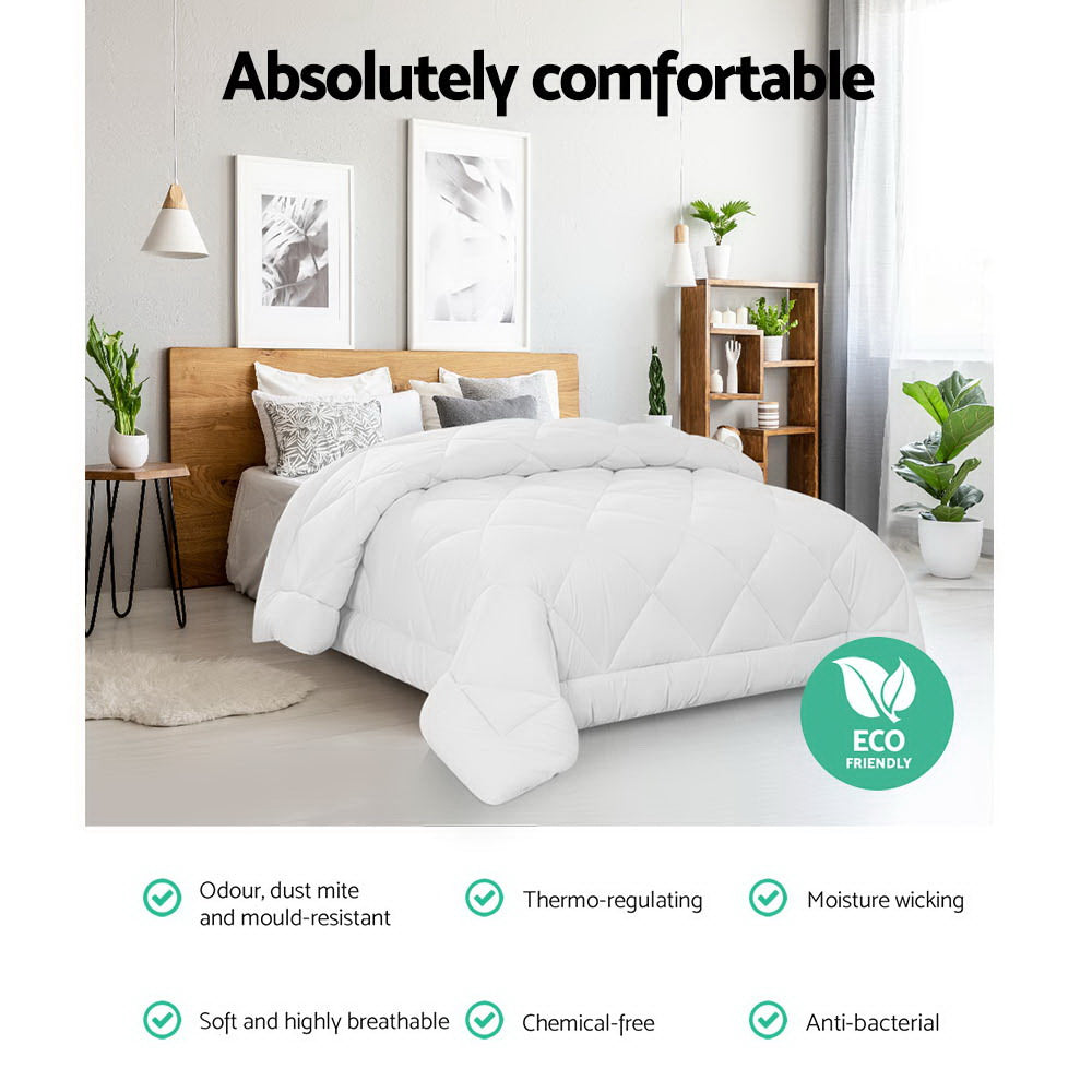 Giselle Bedding 800GSM Microfibre Bamboo Quilt Queen QUILT-BAM-800-Q