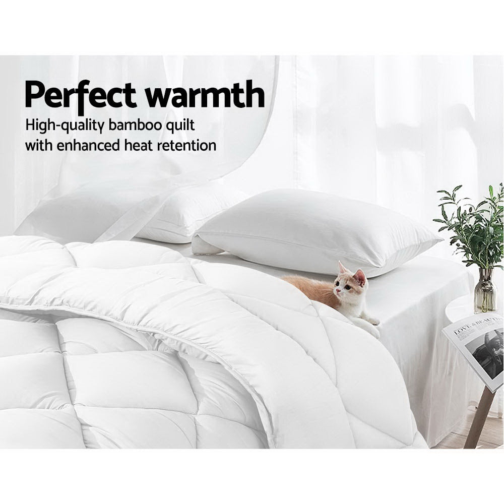 Giselle Bedding 800GSM Microfibre Bamboo Quilt Super King QUILT-BAM-800-SK