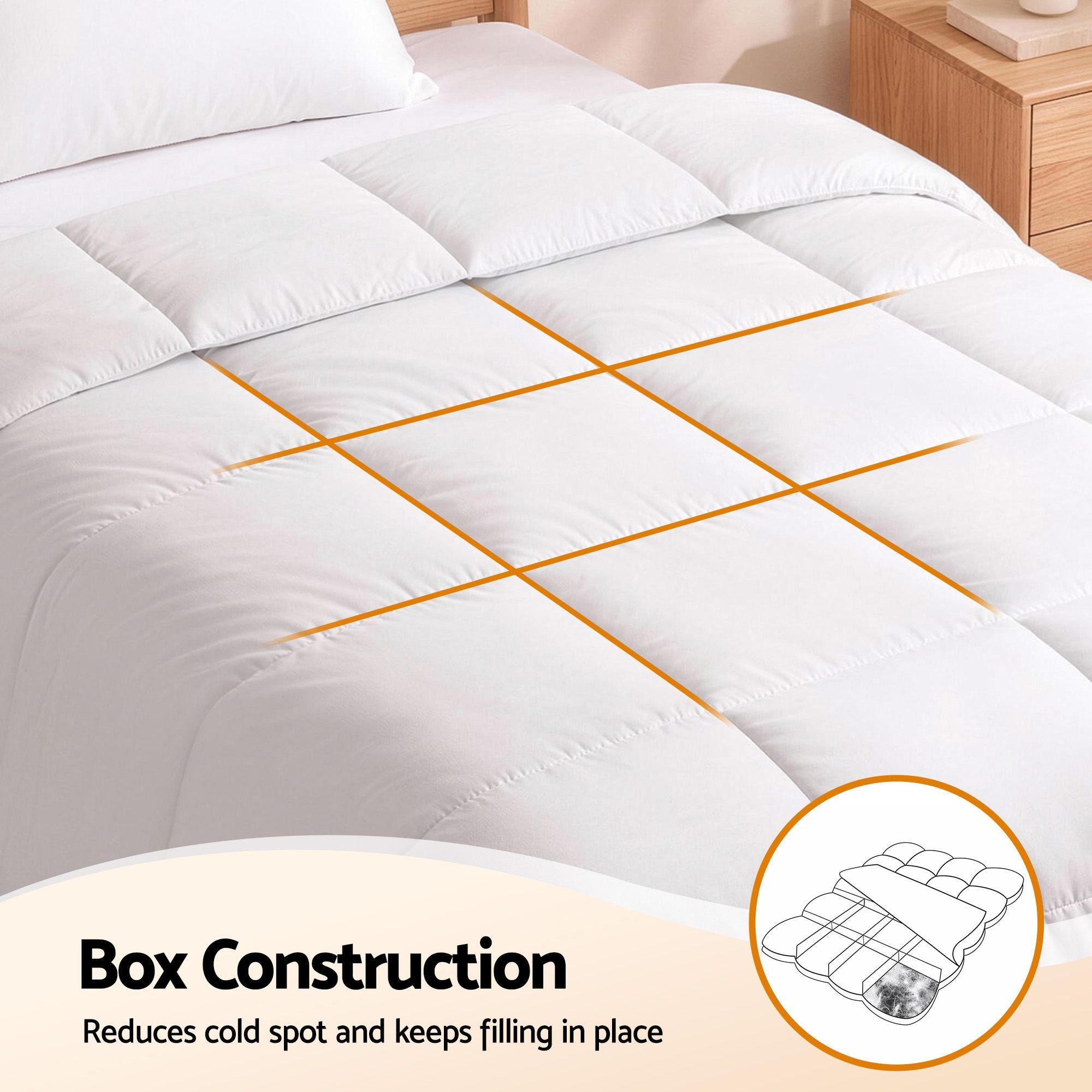 Giselle Bedding Single Quilt, 200GSM Summer Duck Down Feather Doona Insert