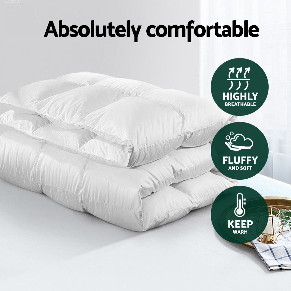 Giselle Bedding 700GSM Duck Down Feather Quilt Duvet Doona Winter Blanket Double QUILT-DFD-700-D1