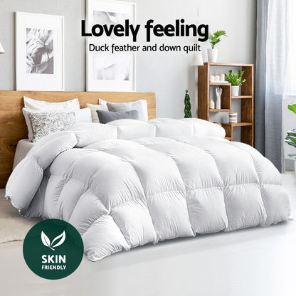 Giselle Bedding 700GSM Duck Down Feather Quilt Duvet Doona Winter Blanket Single QUILT-DFD-700-S1