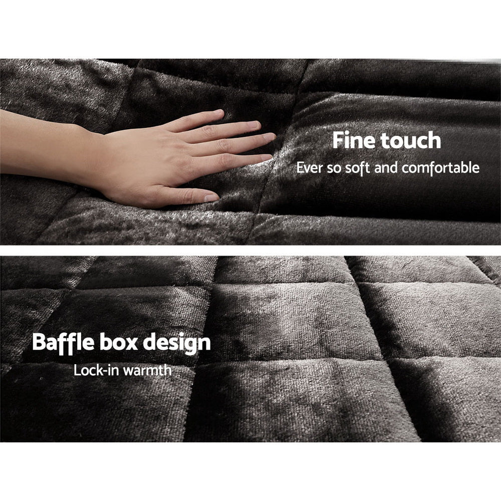 Giselle Bedding Faux Mink Quilt Charcoal Queen QUILT-FM-CHAR-Q