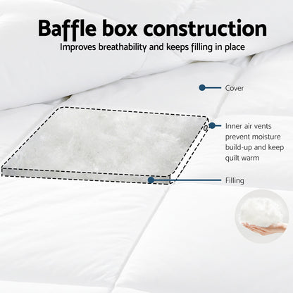 Giselle Bedding 800GSM Goose Down Feather Quilt Winter Blanket Duvet Comforter Double QUILT-GOOSE-800-D1