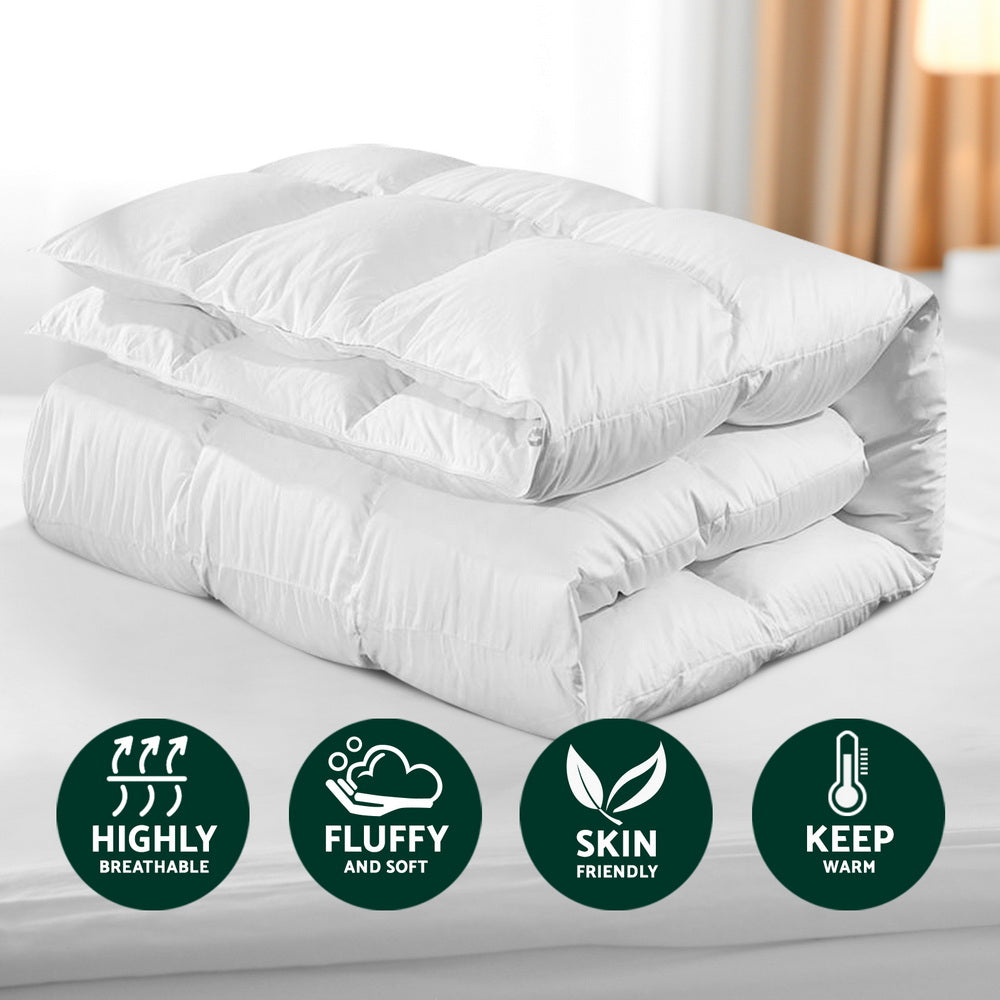 Giselle Bedding 800GSM Goose Down Feather Quilt Winter Blanket Duvet Comforter Single QUILT-GOOSE-800-S1