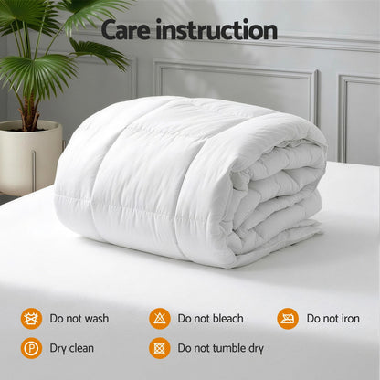 Giselle Bedding Wool Quilt 500GSM Thick Double Winter Doona Baffle Box Construction 100% Wool Filling QUILT-WOOL-500-N-D