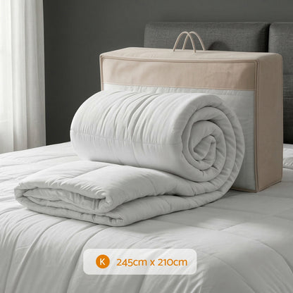 Giselle Bedding Wool Quilt 500GSM Thick King Winter Doona Baffle Box Construction 100% Wool Filling QUILT-WOOL-500-N-K