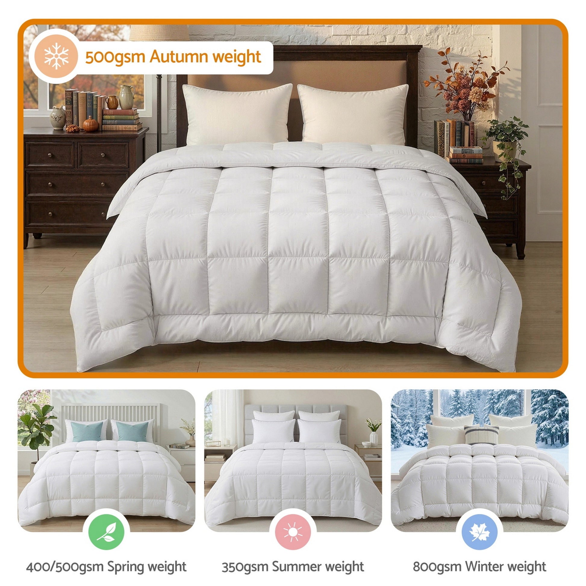 Giselle Bedding Wool Quilt 500GSM Thick Queen Winter Doona Baffle Box Construction 100% Wool Filling QUILT-WOOL-500-N-Q