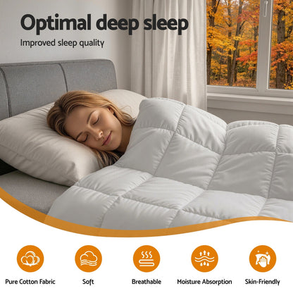 Giselle Bedding Wool Quilt 500GSM Thick Queen Winter Doona Baffle Box Construction 100% Wool Filling QUILT-WOOL-500-N-Q