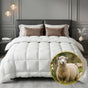 Giselle Bedding Wool Quilt 800GSM Extra Thick Double Winter Doona Baffle Box Construction 100% Wool Filling QUILT-WOOL-800-D