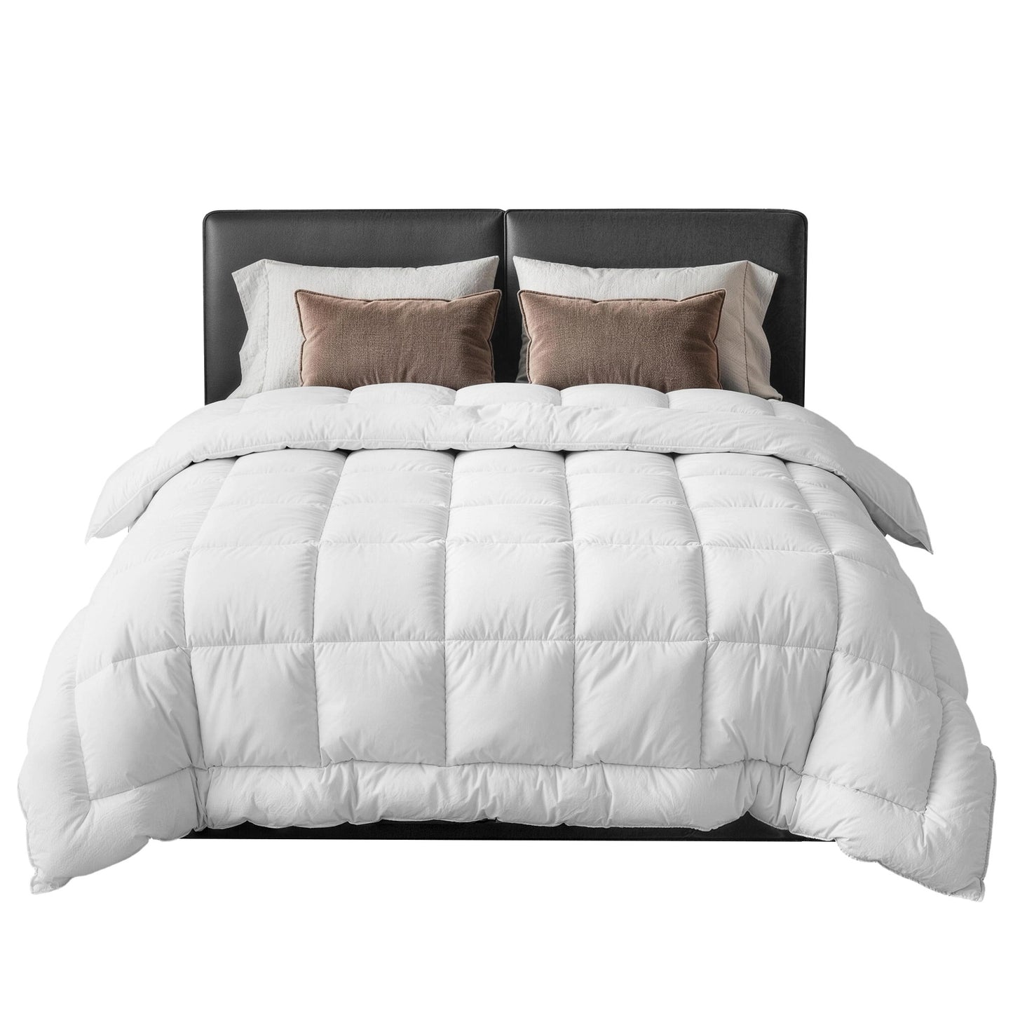 Giselle Bedding Wool Quilt 800GSM Extra Thick Double Winter Doona Baffle Box Construction 100% Wool Filling QUILT-WOOL-800-D
