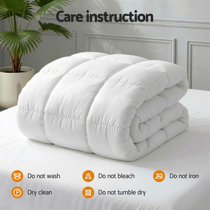 Giselle Bedding Wool Quilt 800GSM Extra Thick Double Winter Doona Baffle Box Construction 100% Wool Filling QUILT-WOOL-800-D