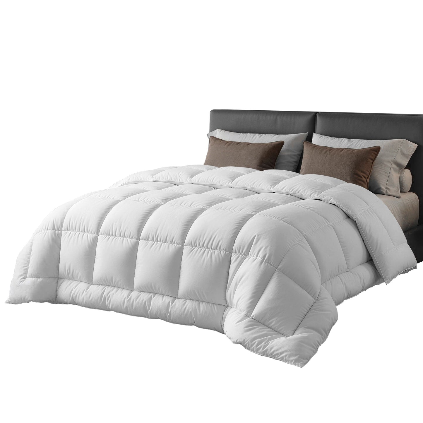 Giselle Bedding Wool Quilt 800GSM Extra Thick King Winter Doona Baffle Box Construction 100% Wool Filling QUILT-WOOL-800-K