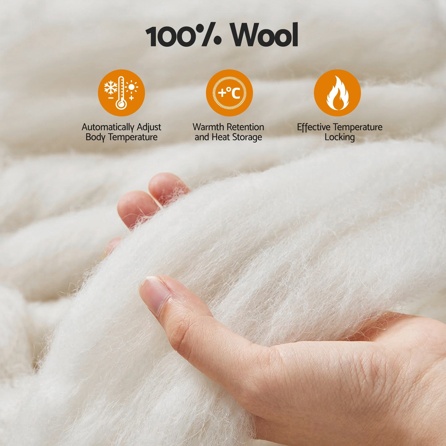 Giselle Bedding Wool Quilt 800GSM Extra Thick Queen Winter Doona Baffle Box Construction 100% Wool Filling QUILT-WOOL-800-Q