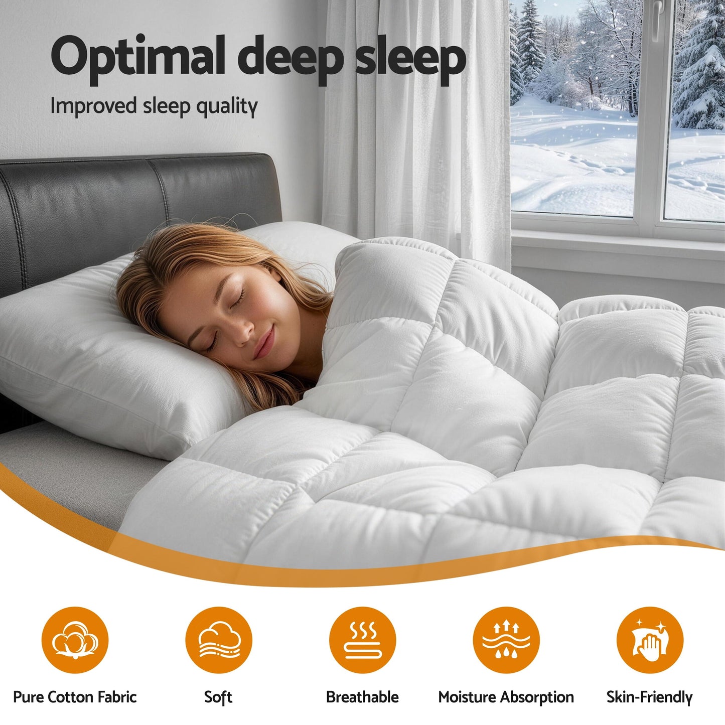 Giselle Bedding Wool Quilt 800GSM Extra Thick Queen Winter Doona Baffle Box Construction 100% Wool Filling QUILT-WOOL-800-Q