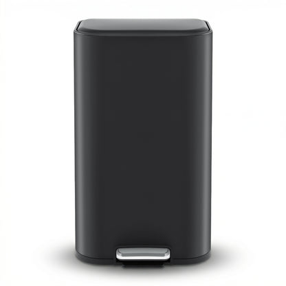 Cefito Kitchen Trash Can 40L Pedal Bins Rubbish Bin Steel with Soft Close Lid, Removable Inner Bucket, RB-40L-1C-BK