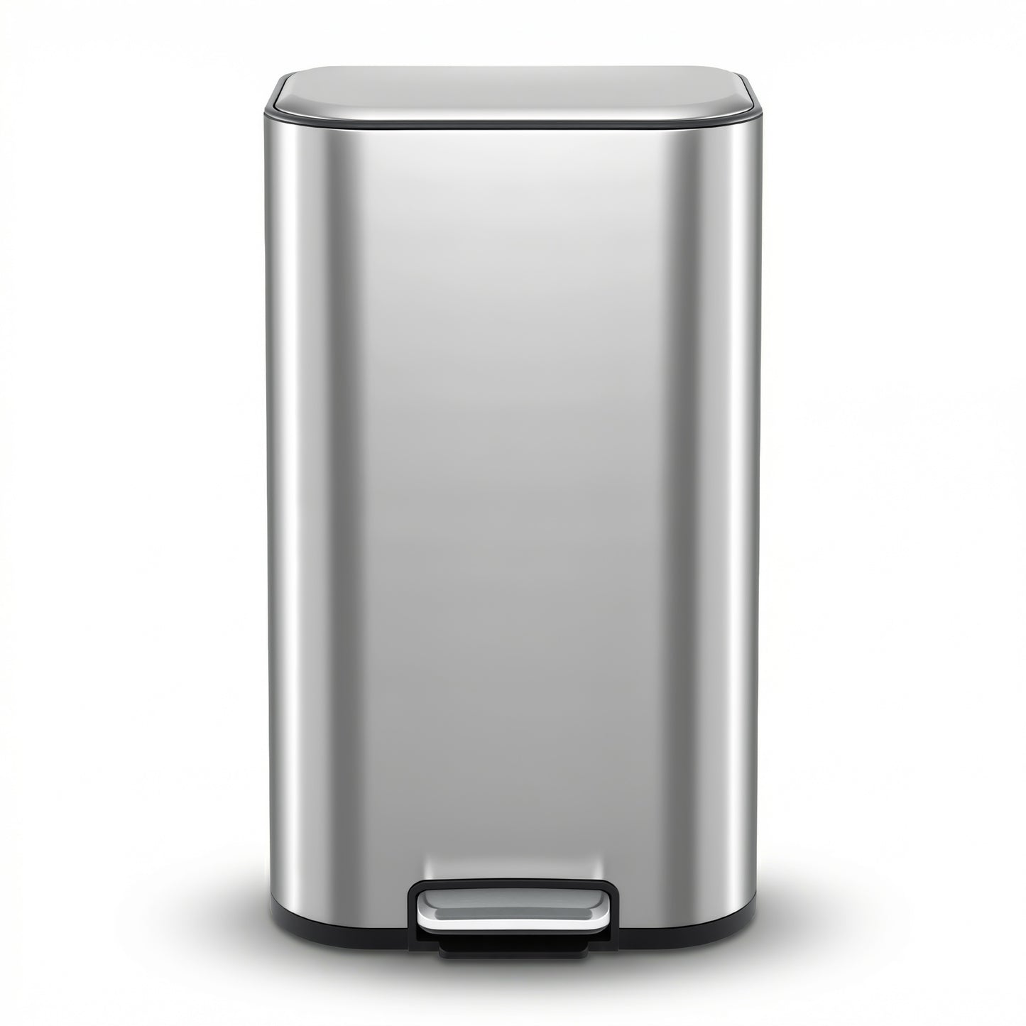 Cefito Kitchen Trash Can 40L Pedal Bins Rubbish Bin Steel with Soft Close Lid, Removable Inner Bucket, RB-40L-1C-GY