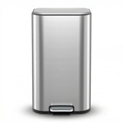 Cefito Kitchen Trash Can 40L Pedal Bins Rubbish Bin Steel with Soft Close Lid, Removable Inner Bucket, RB-40L-1C-GY