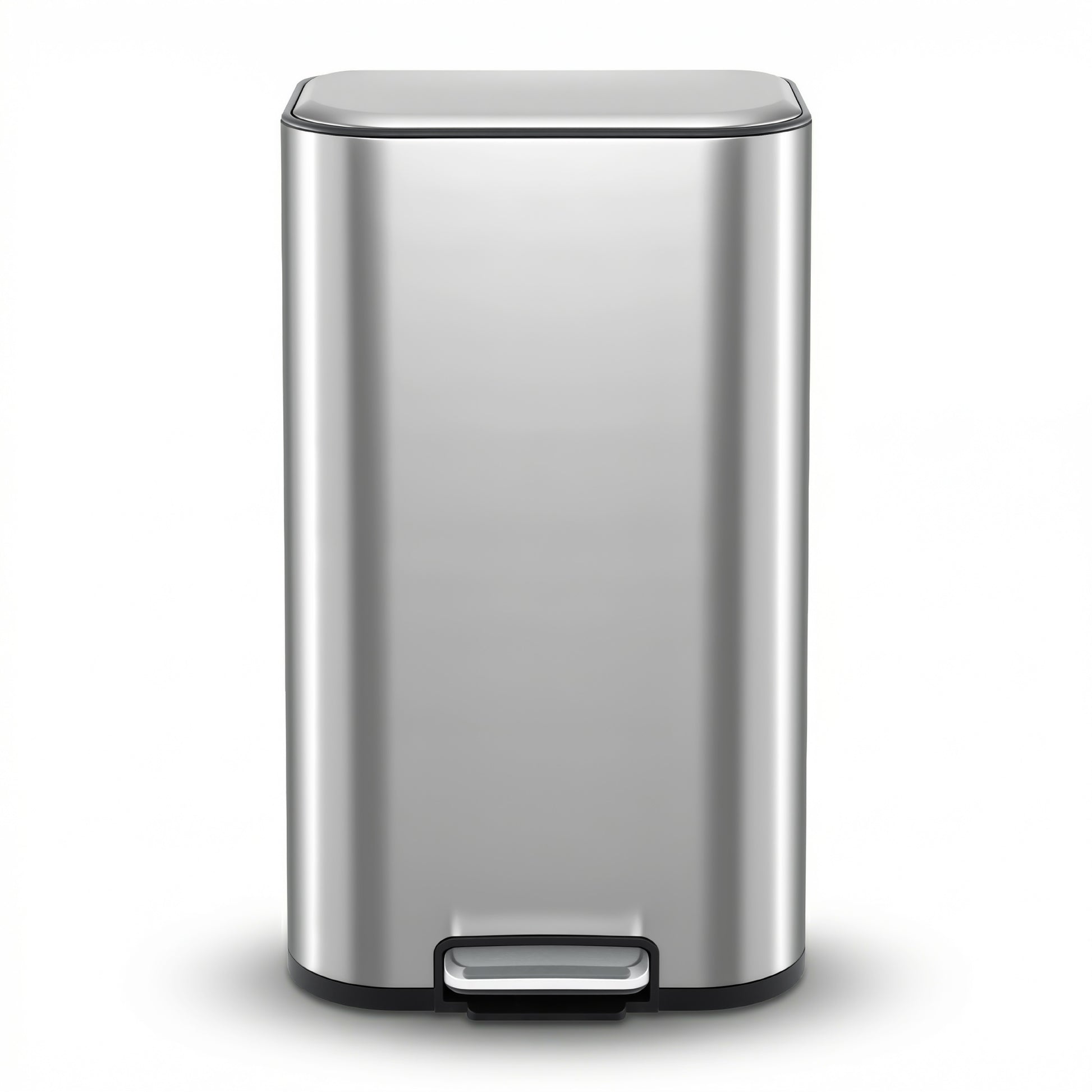 Cefito Kitchen Trash Can 40L Pedal Bins Rubbish Bin Steel with Soft Close Lid, Removable Inner Bucket, RB-40L-1C-GY