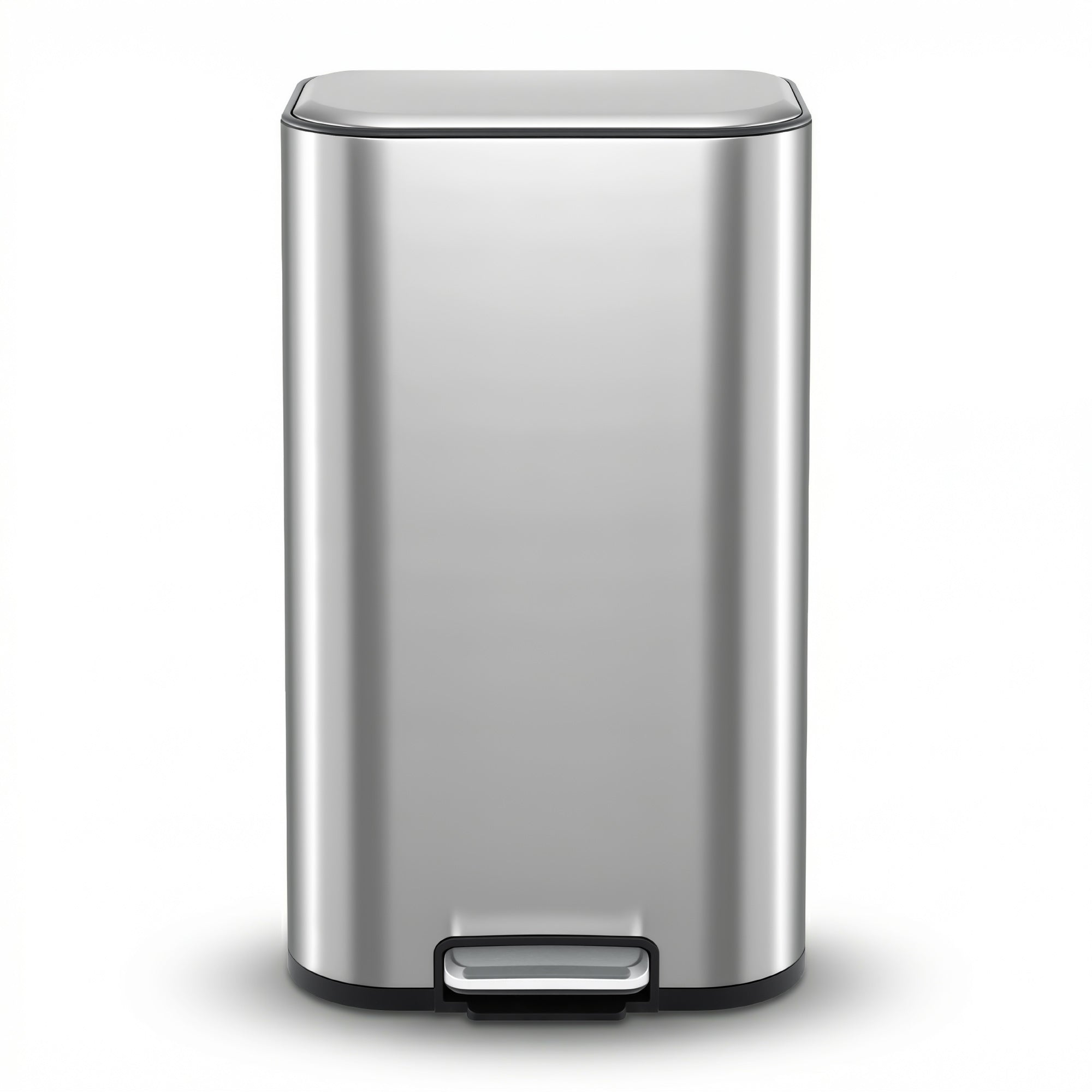 Cefito Kitchen Trash Can 40L Pedal Bins Rubbish Bin Steel with Soft Close Lid, Removable Inner Bucket, RB-40L-1C-GY