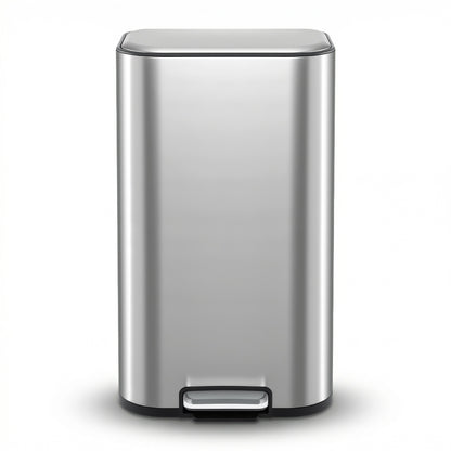 Cefito Kitchen Trash Can 40L Pedal Bins Rubbish Bin Steel with Soft Close Lid, Removable Inner Bucket, RB-40L-1C-GY