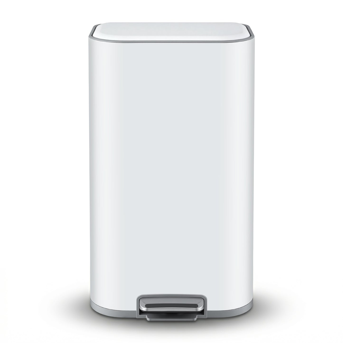 Cefito Kitchen Trash Can 40L Pedal Bins Rubbish Bin Steel with Soft Close Lid, Removable Inner Bucket, RB-40L-1C-WH