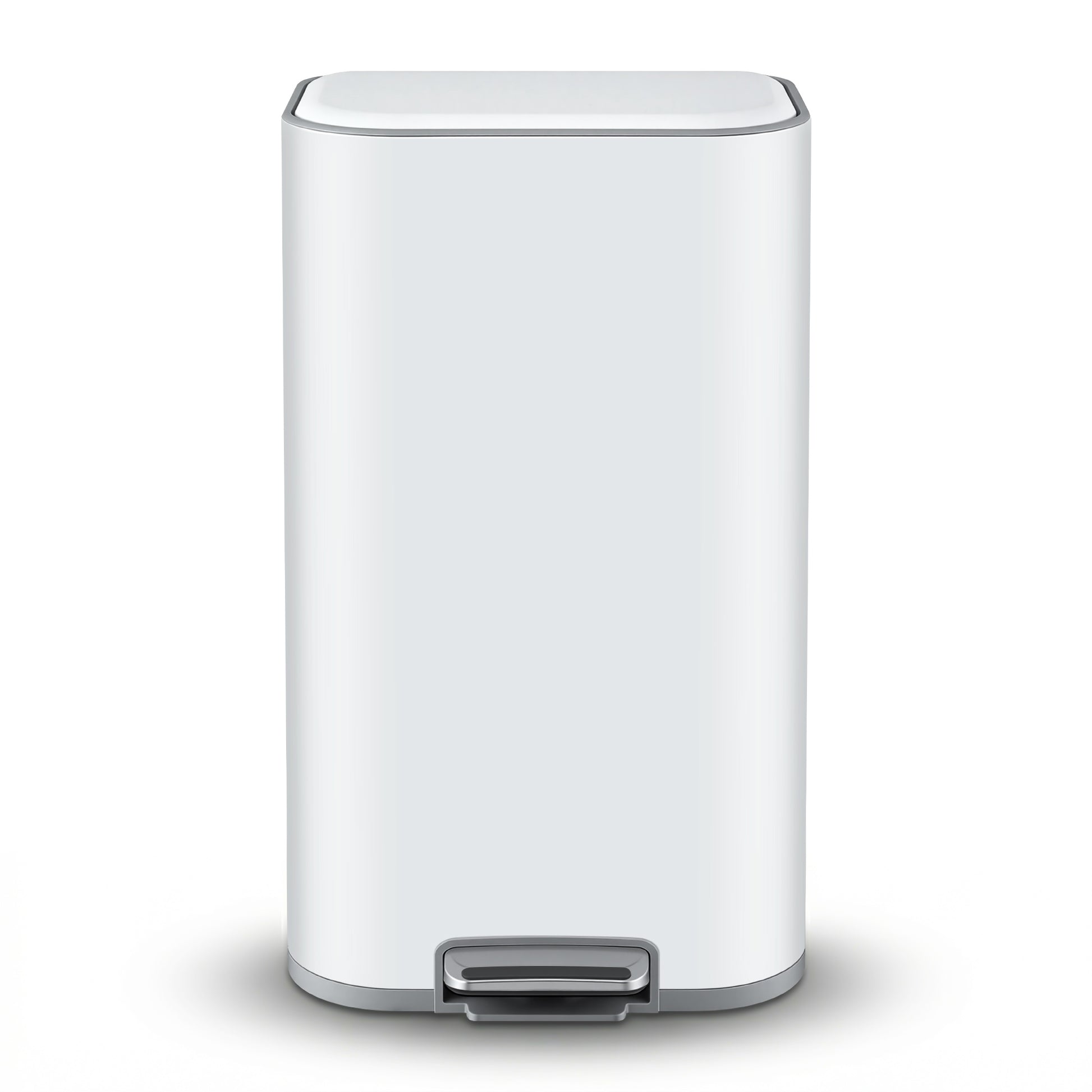 Cefito Kitchen Trash Can 40L Pedal Bins Rubbish Bin Steel with Soft Close Lid, Removable Inner Bucket, RB-40L-1C-WH