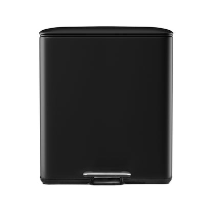 Cefito Pedal Bins Rubbish Bin Dual Compartment Waste Recycle Dustbins 40L Black RB-40L-2C-BK