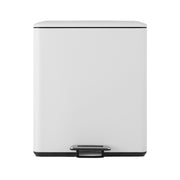 Cefito Pedal Bins Rubbish Bin Dual Compartment Waste Recycle Dustbins 40L White RB-40L-2C-WH
