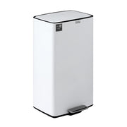 Cefito Pedal Bins Rubbish Bin Waste Recycle Dustbins Kitchen Trash Can 40L White RB-40L-C-WH