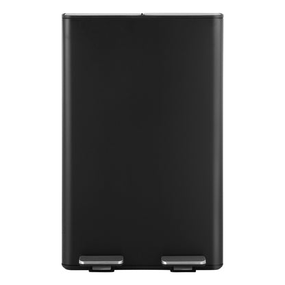 Cefito Pedal Bins Rubbish Bin Dual Compartment Waste Recycle Dustbins 60L Black RB-60L-2C-BK