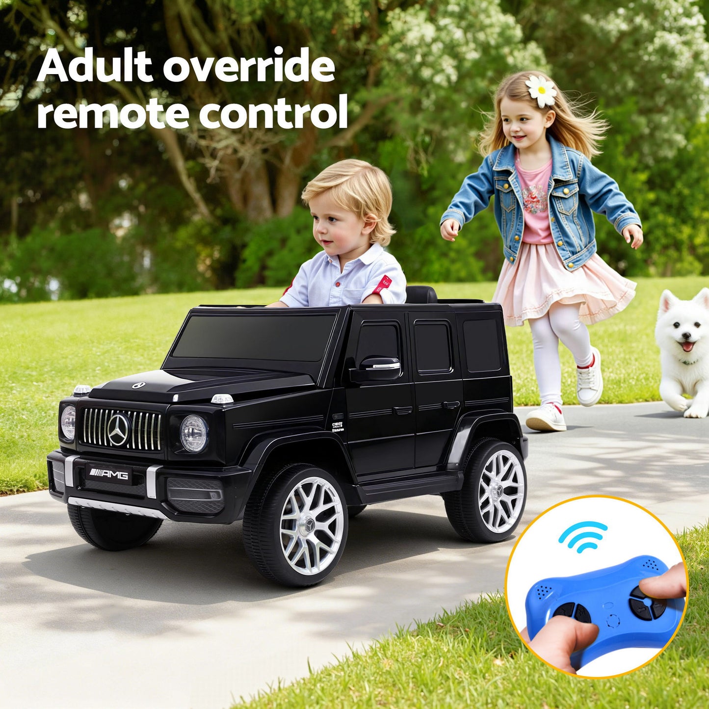 Kids Electric Ride On Car Mercedes-Benz Licensed AMG G63 Toy Cars 12V Black RCAR-AMG63-12V-BK