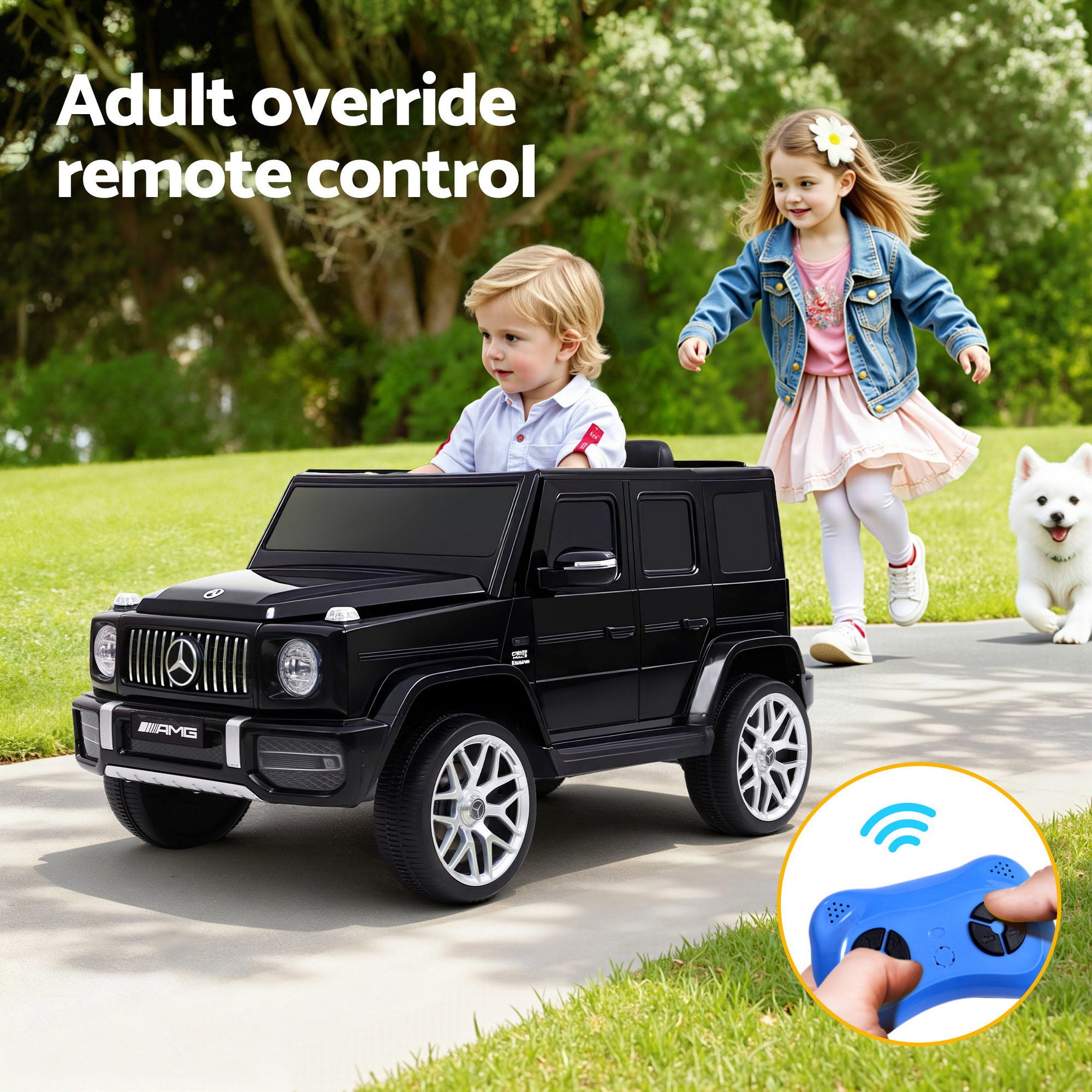 Kids Electric Ride On Car Mercedes-Benz Licensed AMG G63 Toy Cars 12V Black RCAR-AMG63-12V-BK