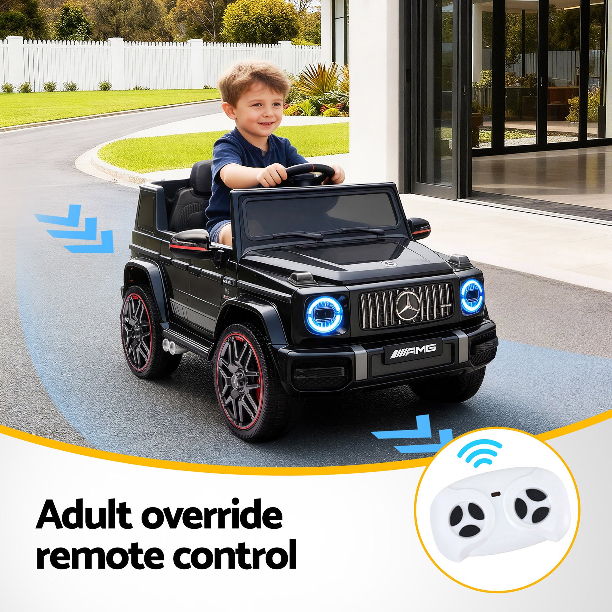 Kids Electric Ride On Car G63 Toy Cars Remote Control Black RCAR-AMG63-LS-BK