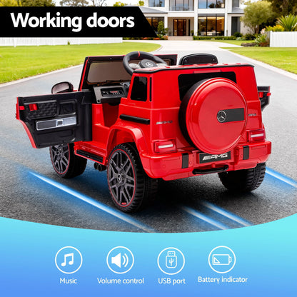 Kids Electric Ride On Car G63 Toy Cars Remote Control Red RCAR-AMG63-LS-RD
