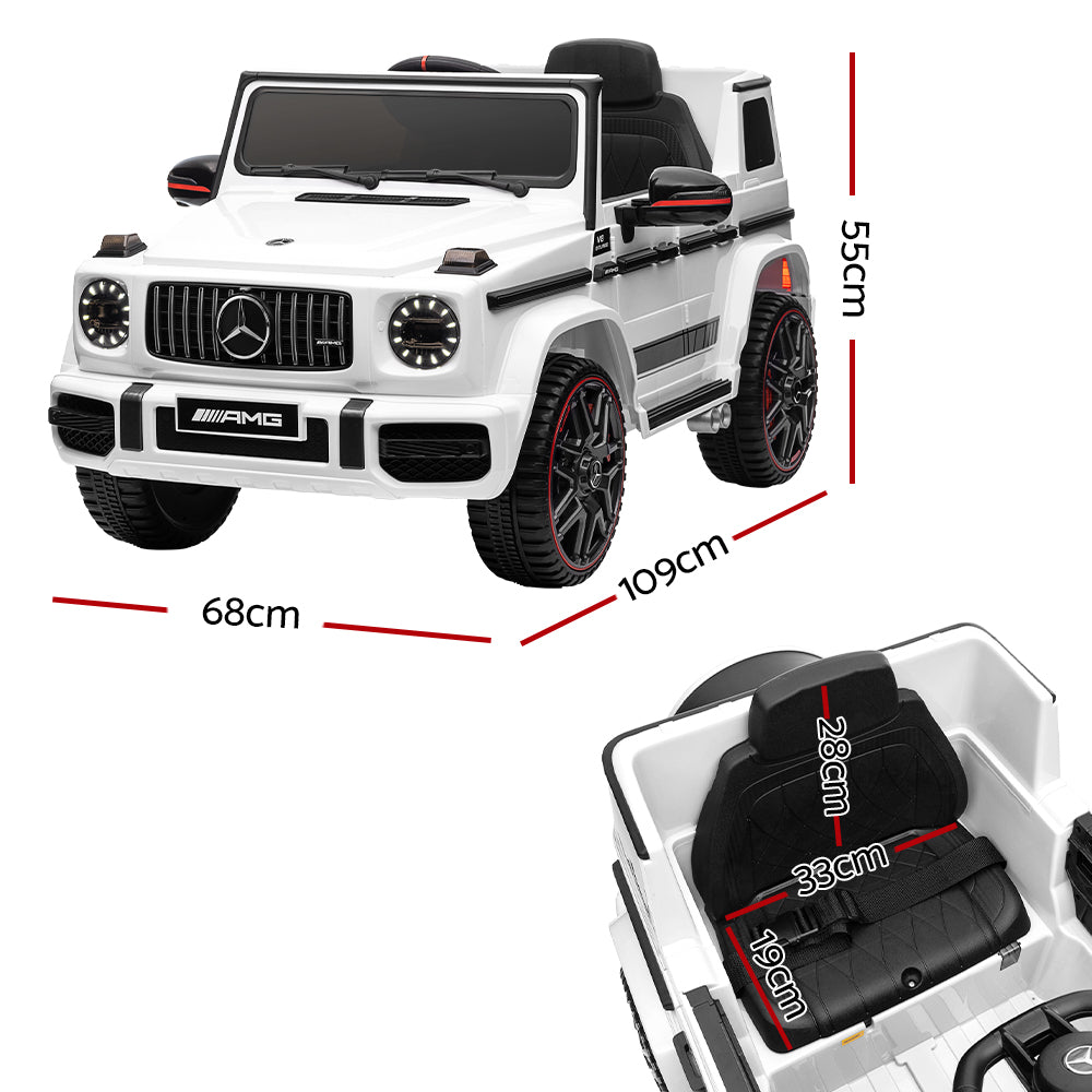 Kids Electric Ride On Car Mercedes-Benz Licensed AMG G63 Toy Cars Remote White RCAR-AMG63-WH