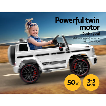 Kids Electric Ride On Car Mercedes-Benz Licensed AMG G63 Toy Cars Remote White RCAR-AMG63-WH