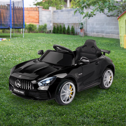 Kids Electric Ride On Car Mercedes-Benz AMG GTR Licensed Toy Cars 12V Black RCAR-AMGGTR-BK