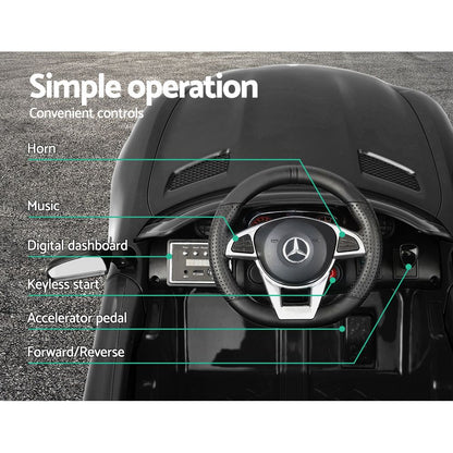 Kids Electric Ride On Car Mercedes-Benz AMG GTR Licensed Toy Cars 12V Black RCAR-AMGGTR-BK