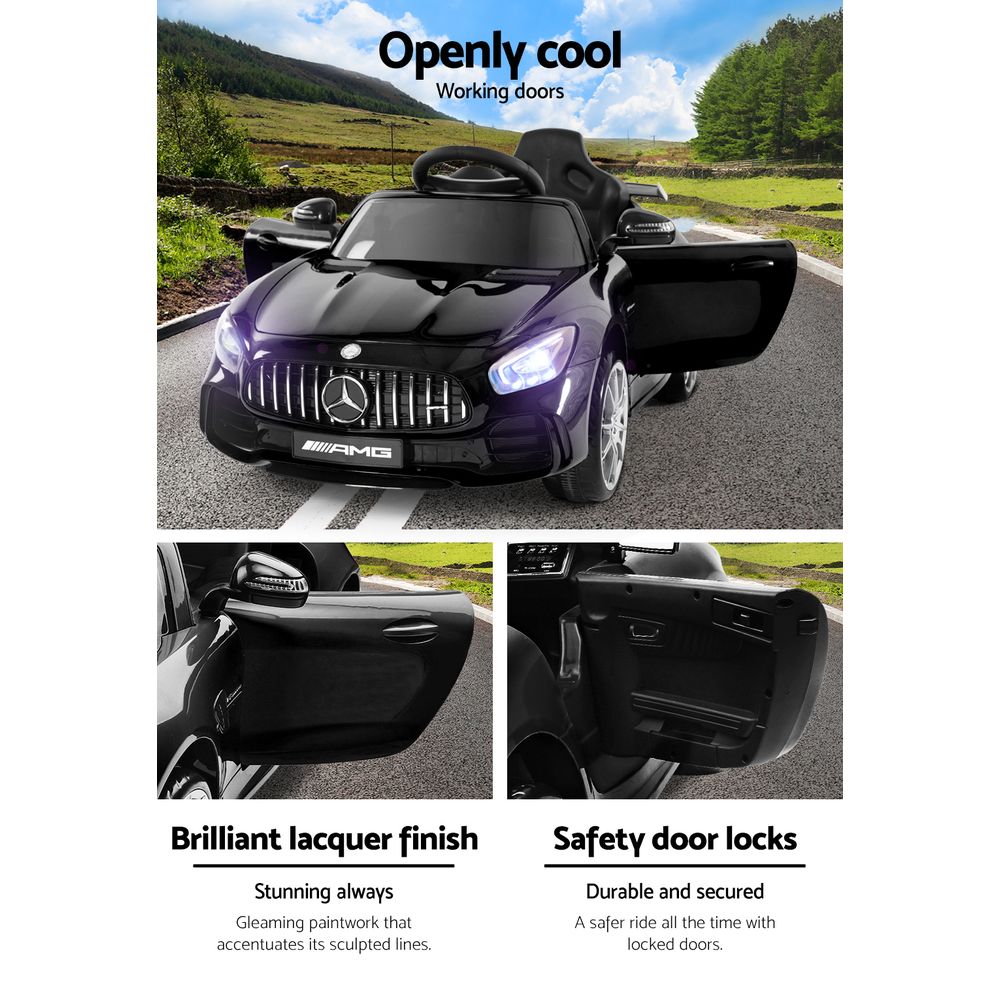 Kids Electric Ride On Car Mercedes-Benz AMG GTR Licensed Toy Cars 12V Black RCAR-AMGGTR-BK