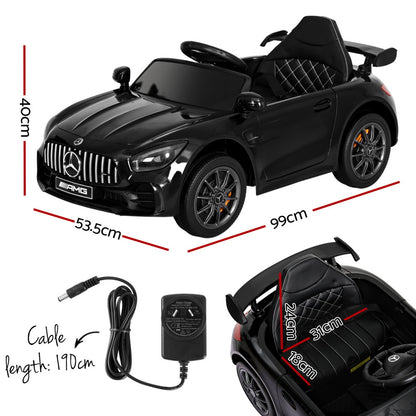 Kids Electric Ride On Car Mercedes-Benz AMG GTR Licensed Toy Cars Remote Black RCAR-AMGGTR-S-BK