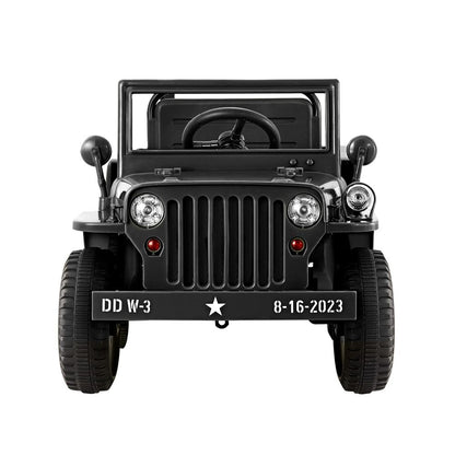 Rigo Kids Electric Ride On Car Jeep Military Off Road Toy Cars Remote 12V Black RCAR-ARMYJEP-BK