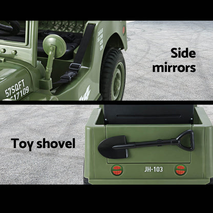 Rigo Kids Electric Ride On Car Jeep Military Off Road Toy Cars Remote 12V Olive RCAR-ARMYJEP-OL