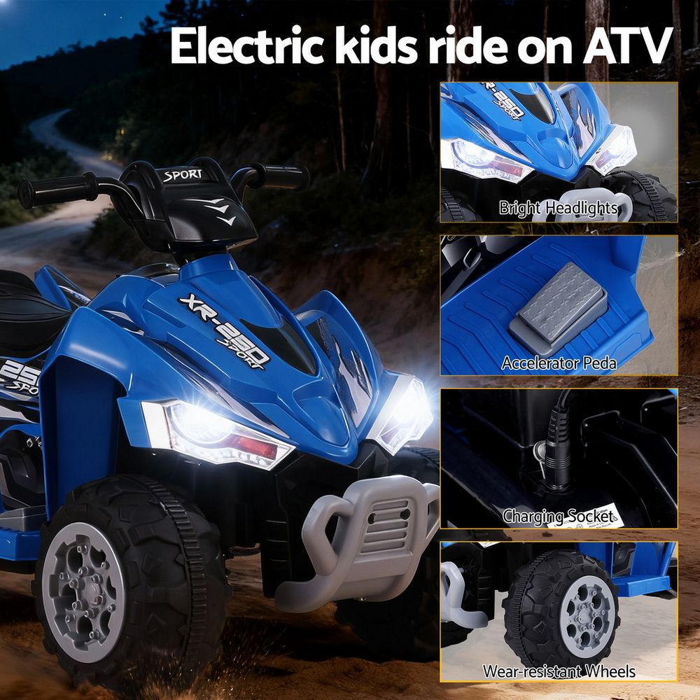 Rigo Kids Ride On Car ATV Quad Motorbike Electric Outdoor Toys 12V Blue RCAR-ATV-XL-BU